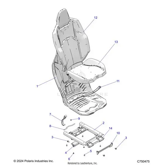 Body: Seat Asm. Passenger - 2025 Polaris Rzr Xp 1000 Premium 1