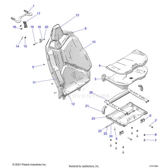 Body: Seat Asm. Rear - 2022 Polaris Rzr Pro Xp 4 Ultimate 1