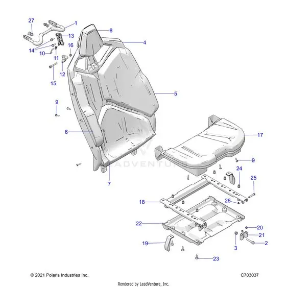 Body: Seat Asm. Rear - 2023 Polaris Rzr Turbo R 4 Ultimate 1