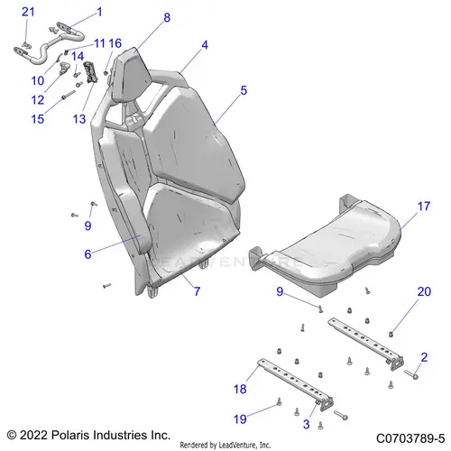 Body: Seat Asm. Rear - 2024 Polaris Rzr Turbo R 4 Sport 1