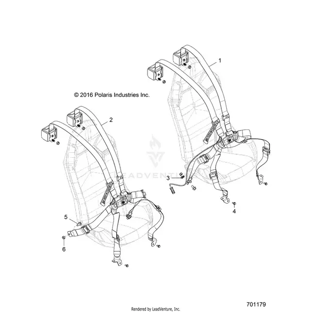 Body: Seat Belt Mounting (2) - 2017 Polaris Rzr Xp 1000 1