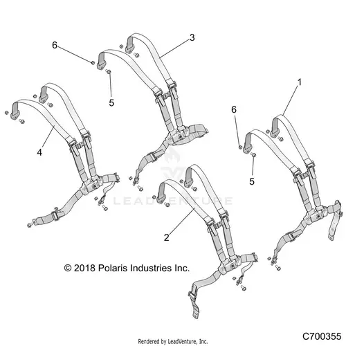 Body: Seat Belt Mounting - 2019 Polaris Rzr Xp 4 Turbo S 1
