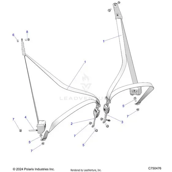 Body: Seat Belt Mounting - 2026 Polaris Rzr Xp 1000 Sport 1