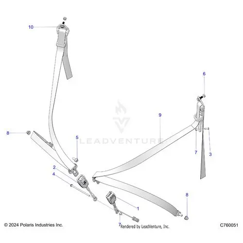 Body: Seat Belt Mounting 3 Point - 2025 Polaris Rzr Pro Xp Sport 1