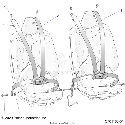 Body: Seat Belt Mounting 4 Point - 2022 Polaris Rzr Turbo R Sport 1