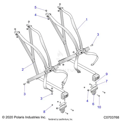 Body: Seat Belt Mounting 6 Point (2) - 2023 Polaris Rzr Pro R Ultimate 1