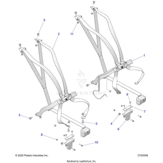 Body: Seat Belt Mounting 6 Point - 2023 Polaris Rzr Pro R Ultimate 1