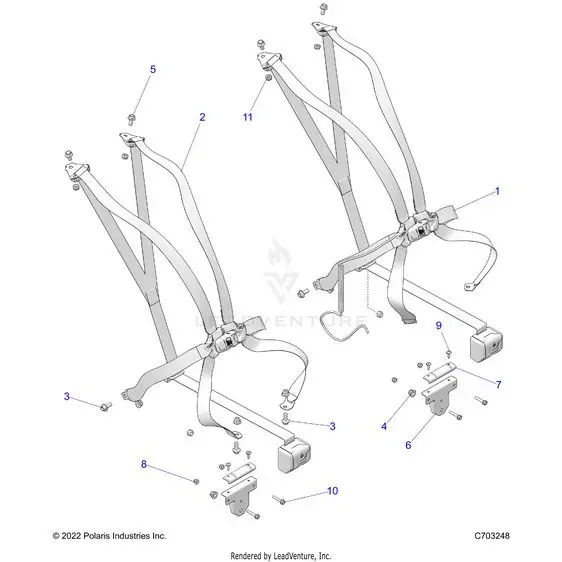 Body: Seat Belt Mounting 6 Point - 2024 Polaris Rzr Pro R Premium 1