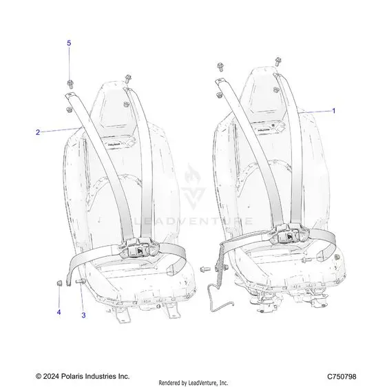 Body: Seat Belt Mounting Front 4 Point - 2025 Polaris Rzr Pro S Premium 1
