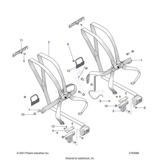 Body: Seat Belt Mounting Front 6 Point - 2022 Polaris Rzr Pro Xp 4 Ultimate Rockford Le 1