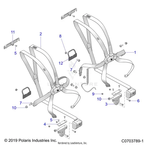 Body: Seat Belt Mounting Front 6 Point - 2023 Polaris Rzr Turbo R 4 Ultimate 1