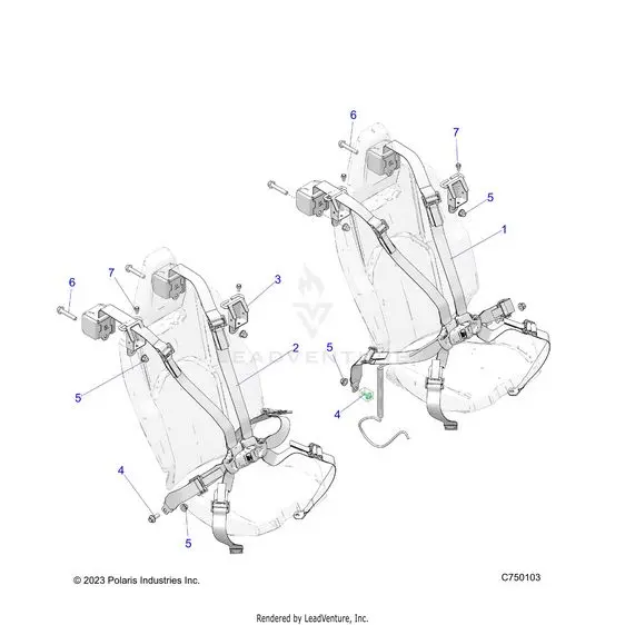 Body: Seat Belt Mounting Front 6 Point - 2025 Polaris Rzr Pro R 4 Sport 1