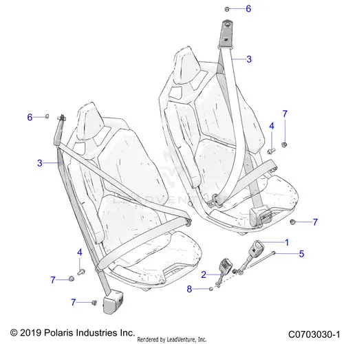 Body: Seat Belt Mounting Front Standard - 2020 Polaris Rzr Pro Xp 4 1