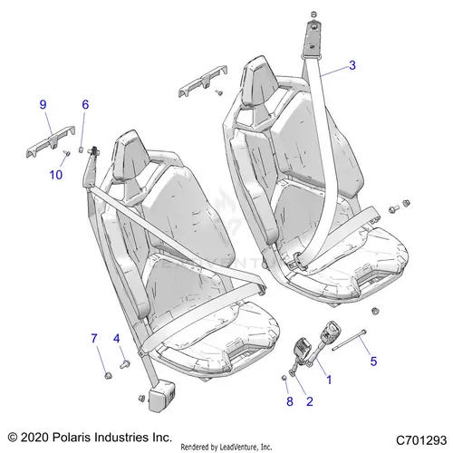 Body: Seat Belt Mounting Front Standard - 2021 Polaris Rzr Pro Xp 4 Sport Ca 1
