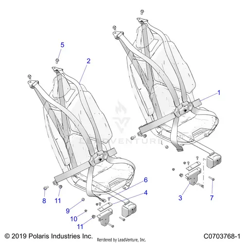 Body: Seat Belt Mounting Premium/Ultimate - 2023 Polaris Rzr Pro Xp Premium 1