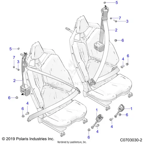 Body: Seat Belt Mounting Rear Standard - 2020 Polaris Rzr Pro Xp 4 1