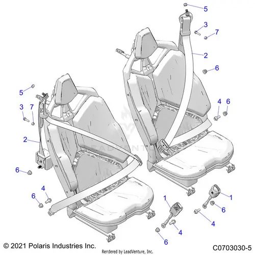Body: Seat Belt Mounting Rear Standard - 2023 Polaris Rzr Pro Xp 4 Sport 1