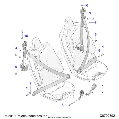 Body: Seat Belt Mounting Standard - 2021 Polaris Rzr Pro Xp Sport 1