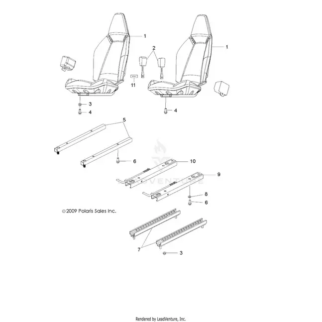 Body: Seat Mounting And Belts - 2016 Polaris Rzr 170 1