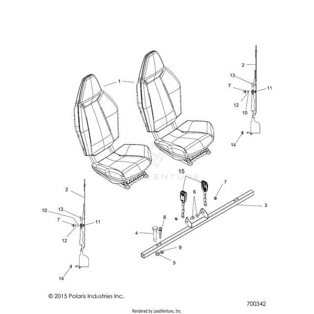 Body: Seat Mounting And Belts - 2016 Polaris Rzr 570 1