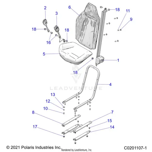 Body: Seat Mounting And Belts - 2022 Polaris Rzr 200 1