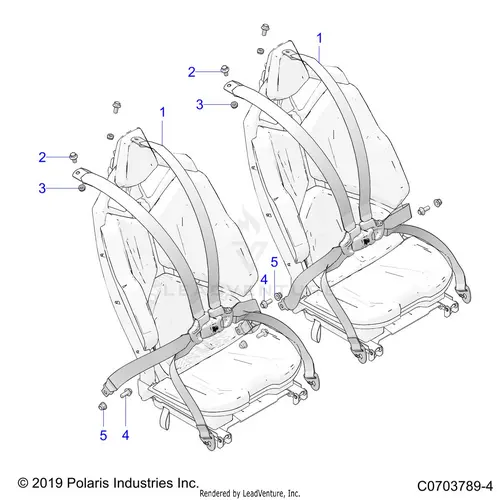 Body: Seat Mounting Rear 6 Point - 2023 Polaris Rzr Turbo R 4 Premium Ride Command 1