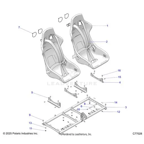 Body: Seats - 2026 Polaris Rzr Pro R Race H.O. 1