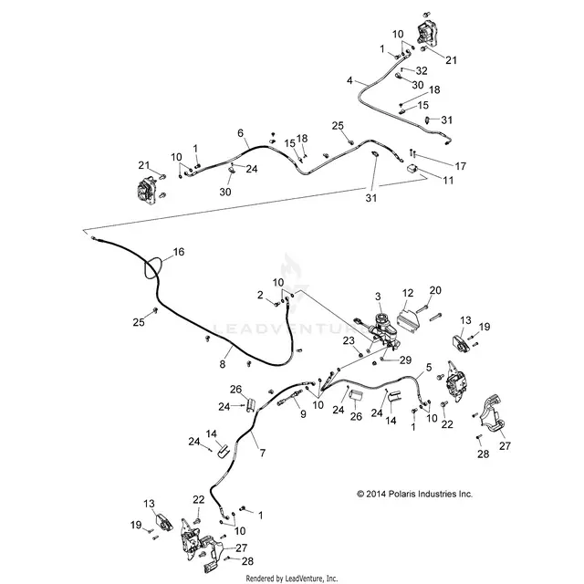Brakes: Brake Lines And Master Cylinder - 2015 Polaris Rzr 4 900 1