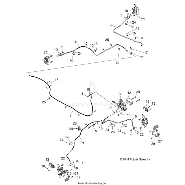 Brakes: Brake Lines And Master Cylinder - 2015 Polaris Rzr 900/900 Eps 1