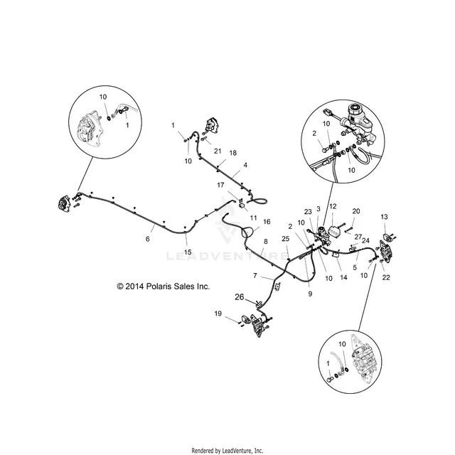 Brakes: Brake Lines And Master Cylinder - 2016 Polaris Rzr Xp 1000 1