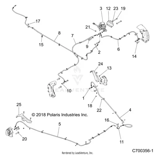 Brakes: Brake Lines And Master Cylinder - 2019 Polaris Rzr Xp 4 Turbo S Velocity 1