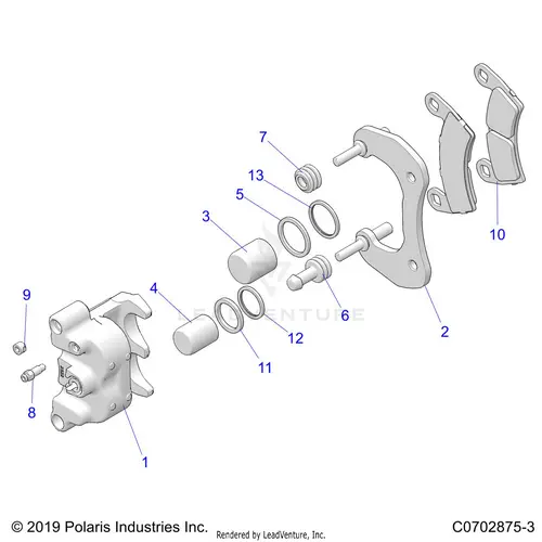 Brakes: Caliper Rear - 2021 Polaris Rzr Pro Xp Sport 1