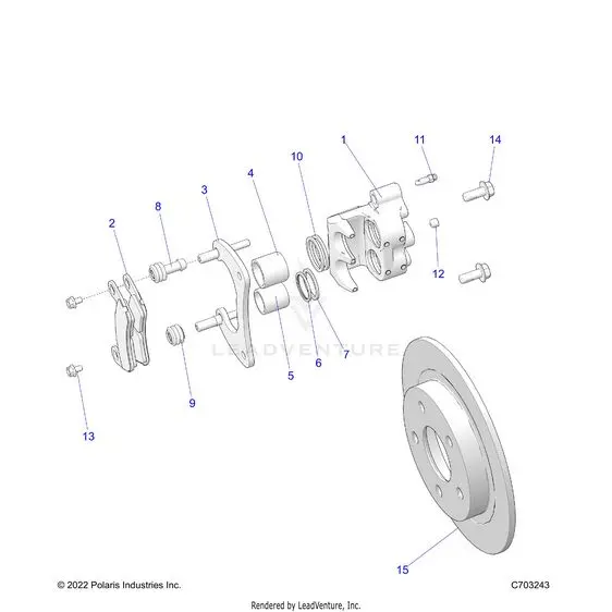 Brakes: Caliper Rear - 2023 Polaris Rzr Pro R Ultimate Troy Lee Designs 1