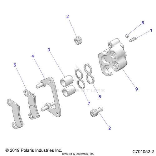 Brakes: Front Caliper - 2020 Polaris Rzr 570 1