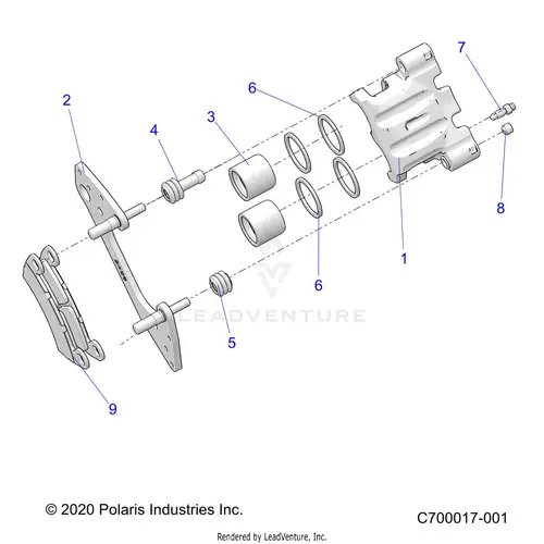 Brakes: Front Caliper - 2021 Polaris Rzr S 4 1000 1
