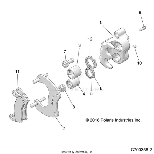 Brakes: Rear Caliper - 2019 Polaris Rzr Xp 4 Turbo S Velocity 1