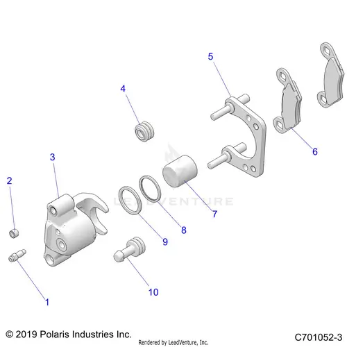 Brakes: Rear Caliper - 2020 Polaris Rzr 570 1