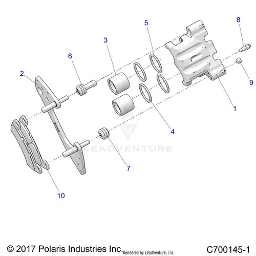 Brakes: Rear Caliper - 2020 Polaris Rzr S 4 1000 1