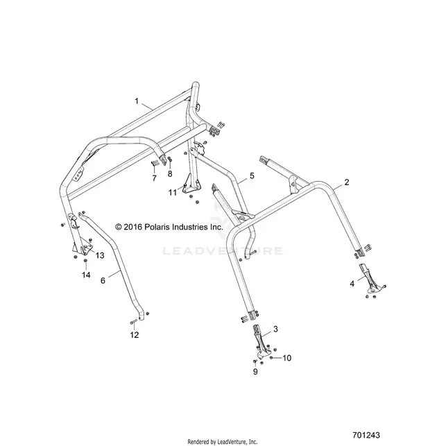 Chassis: Cab Frame - 2018 Polaris Rzr 570 1