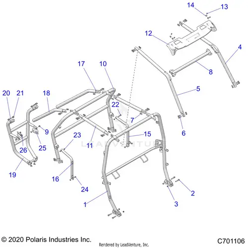 Chassis: Cab Frame - 2020 Polaris Rzr S 4 1000 1