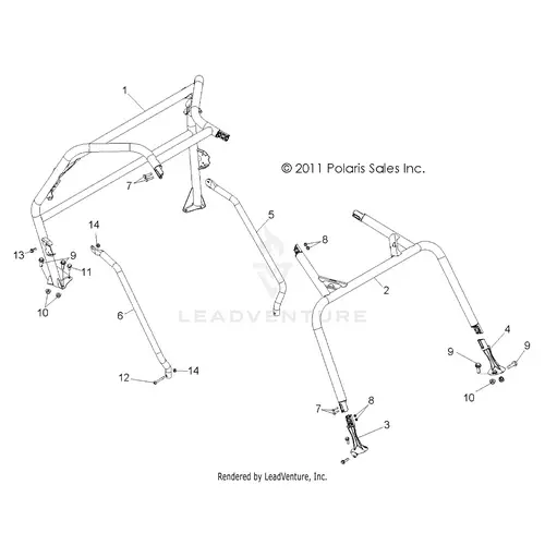 Chassis: Cab Frame And Side Bars - 2015 Polaris Rzr 570 1
