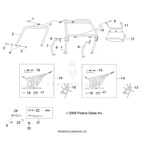 Chassis: Cab Frame And Side Nets - 2015 Polaris Rzr 170 1
