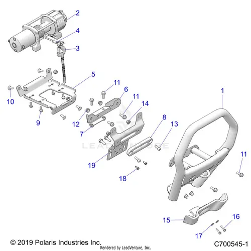 Chassis: Front Bumper W/Winch - 2022 Polaris Rzr Xp 1000 Trails & Rocks 1