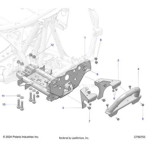 Chassis: Front Gearcase And Bumper Mounting - 2025 Polaris Rzr Pro Xp Ultimate 1