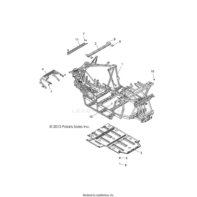 Chassis: Main Frame And Skid Plate - 2015 Polaris Rzr 570 1