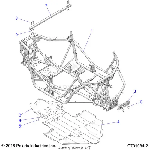 Chassis: Main Frame And Skid Plate - 2020 Polaris Rzr S 1000 Eps 1