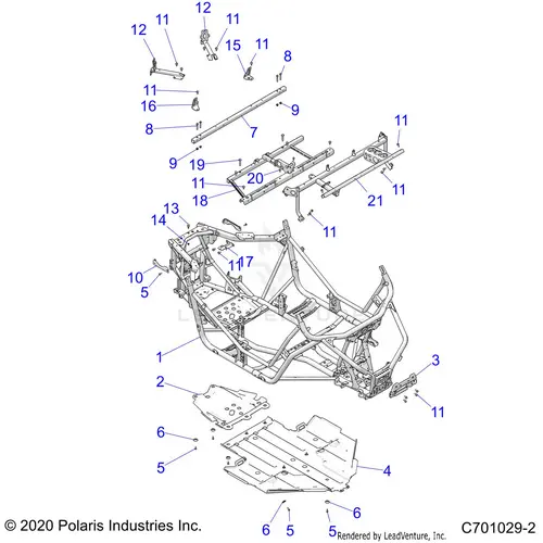 Chassis: Main Frame And Skid Plate - 2022 Polaris Rzr 900 Trail 1