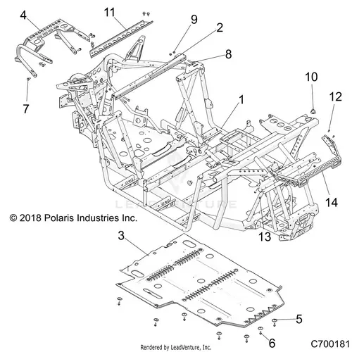 Chassis: Main Frame And Skid Plate - 2022 Polaris Rzr Trail 570 1