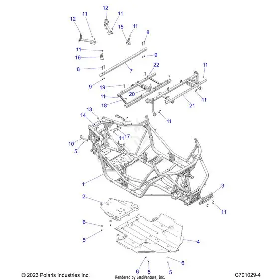 Chassis: Main Frame And Skid Plate - 2026 Polaris Rzr 900 Trail S Sport 1