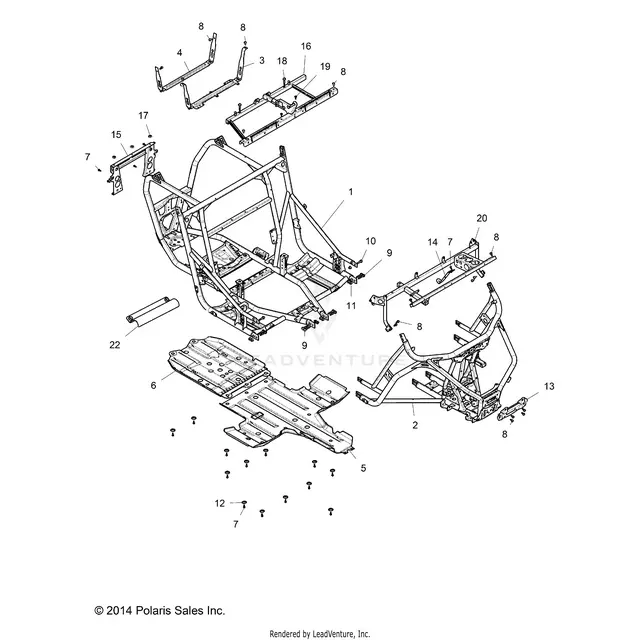Chassis: Main Frame And Skid Plates - 2015 Polaris Rzr Xp 1000 1